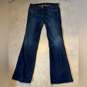 7 For All Mankind Dark Blue Flare Jeans